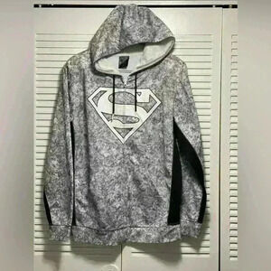 Superman Hoodie Sweater Gray and Black Size M